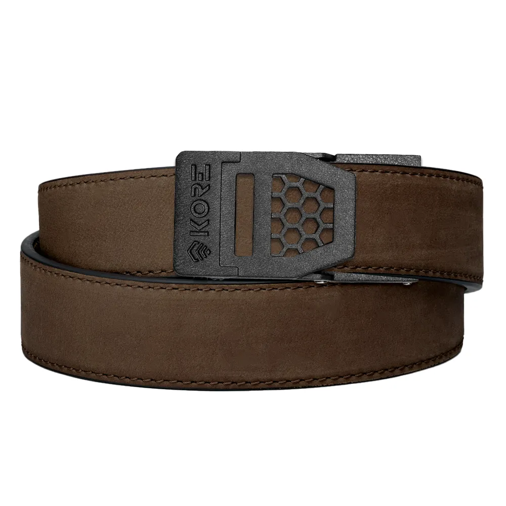 X6 BLACK BUCKLE | BUFFALO LEATHER GUN BELT 1.5"