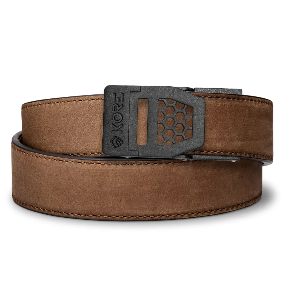 X6 BLACK BUCKLE | BUFFALO LEATHER GUN BELT 1.5"